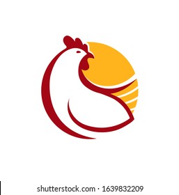 Chicken logo. Farm animal symbol or label vector