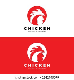 Chicken Logo, Farm Animal Vector, Design For Chicken Farm, Fried Chicken Restaurant, Cafe