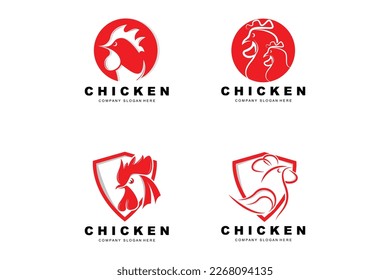Chicken Logo, Farm Animal Vector, Design For Chicken Farm, Fried Chicken Restaurant, Cafe