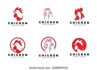 Chicken Logo, Farm Animal Vector, Design For Chicken Farm, Fried Chicken Restaurant, Cafe