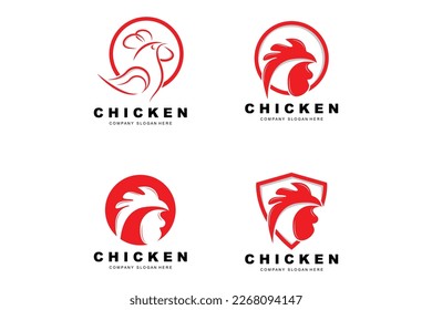 Chicken Logo, Farm Animal Vector, Design For Chicken Farm, Fried Chicken Restaurant, Cafe