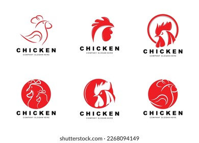 Chicken Logo, Farm Animal Vector, Design For Chicken Farm, Fried Chicken Restaurant, Cafe