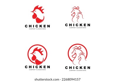 Chicken Logo, Farm Animal Vector, Design For Chicken Farm, Fried Chicken Restaurant, Cafe