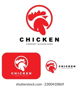 Chicken Logo, Farm Animal Vector, Design For Chicken Farm, Fried Chicken Restaurant, Cafe