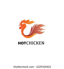 chicken logo with fire design
