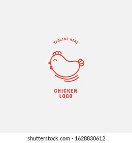 Chicken logo, Fried chicken restaurant, Rooster mascot, chicken farm and egg vector illustration.