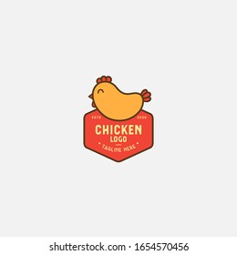 Chicken logo, Fried chicken restaurant, Rooster mascot, chicken farm and egg vector illustration.