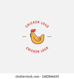 Chicken logo, Fried chicken restaurant, Rooster mascot, chicken farm and egg vector illustration.