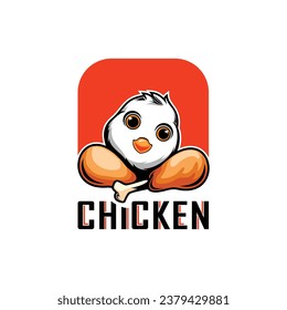 Chicken logo with head design vector