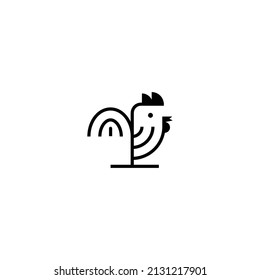 Concepto de diseño de iconos con logotipo de pollo. es bueno para el restaurante de gallos y la granja de pollos. ilustración vectorial