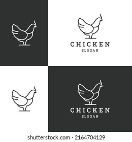 Chicken logo icon design template vector illustration