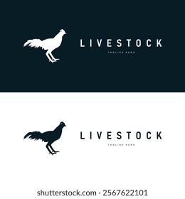 chicken logo illustration vintage design livestock farm chicken concept simple silhouette black illustration template