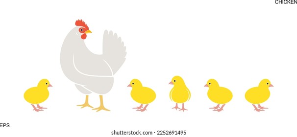 Chicken logo. Isolated  chicken on white background