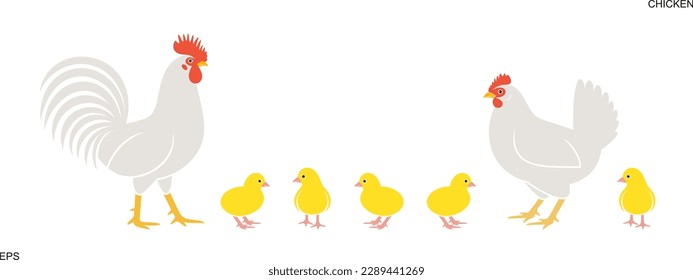 Chicken logo. Isolated  chicken on white background
