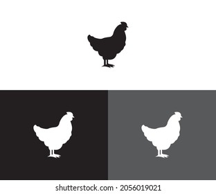 Chicken logo or label. Farm animal symbol vector
