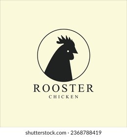 chicken logo line art vector illustration vintage template icon graphic design