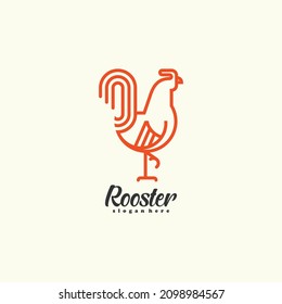 Chicken logo with line concept vector illustration design. creative design logo