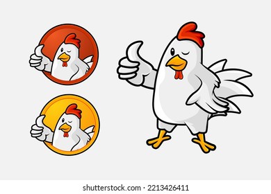 chicken logo or mascot with cute design