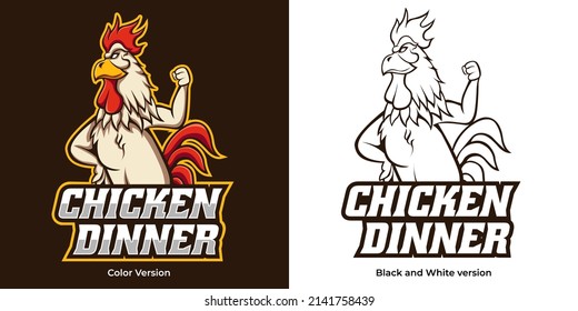 diseño de vectores de mascota con logotipo de pollo