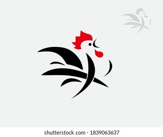 logotipo de pollo en fondo blanco en ilustración vectorial