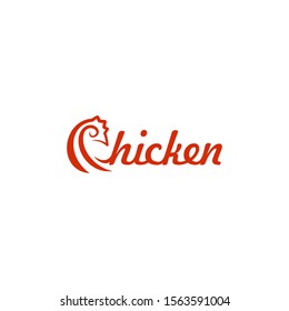 Chicken logo outline vector template