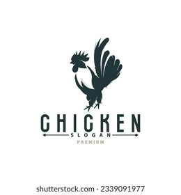Logotipo De Pollo, Para Restaurante De Pollo Asado, Vector De Granjas, Diseño Simple Minimalista Para El Negocio De La Comida En Restaurantes