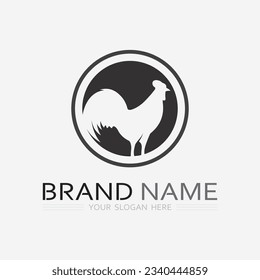 chicken logo  rooster and hen logo for poultry farming  animal logo vector illustration design