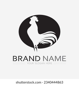 chicken logo  rooster and hen logo for poultry farming  animal logo vector illustration design