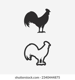chicken logo  rooster and hen logo for poultry farming  animal logo vector illustration design