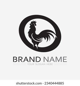 chicken logo  rooster and hen logo for poultry farming  animal logo vector illustration design
