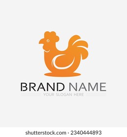 chicken logo  rooster and hen logo for poultry farming  animal logo vector illustration design