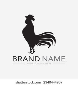 chicken logo  rooster and hen logo for poultry farming  animal logo vector illustration design