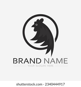 chicken logo  rooster and hen logo for poultry farming  animal logo vector illustration design