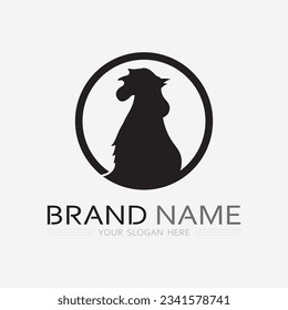 chicken logo  rooster and hen logo for poultry farming  animal logo vector illustration design