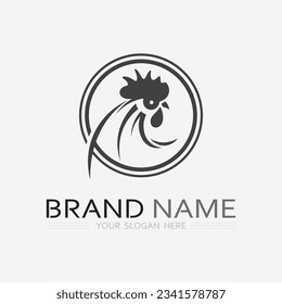 chicken logo  rooster and hen logo for poultry farming  animal logo vector illustration design