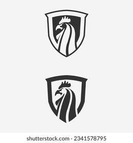 chicken logo  rooster and hen logo for poultry farming  animal logo vector illustration design