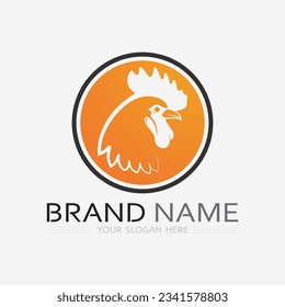 chicken logo  rooster and hen logo for poultry farming  animal logo vector illustration design