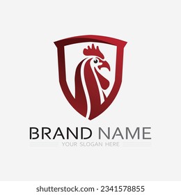 chicken logo  rooster and hen logo for poultry farming  animal logo vector illustration design