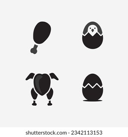 chicken logo  rooster and hen logo for poultry farming  animal logo vector illustration design