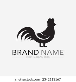 chicken logo  rooster and hen logo for poultry farming  animal logo vector illustration design