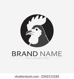 chicken logo  rooster and hen logo for poultry farming  animal logo vector illustration design