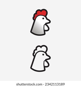 chicken logo  rooster and hen logo for poultry farming  animal logo vector illustration design