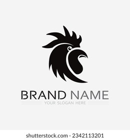 logotipo de pollo rooster y logotipo de gallina para la cría de aves de corral logotipo de animales diseño vectorial