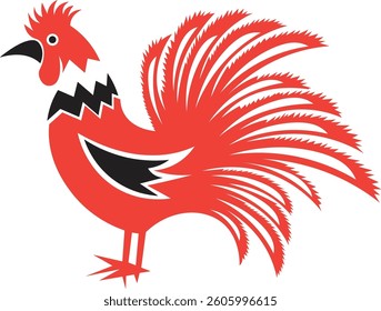 chicken logo, rooster isolated on white background