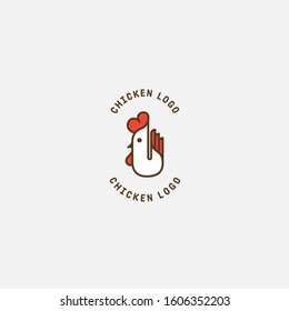 Chicken logo, Rooster mascot, fried chicken restaurant, chicken farm and egg vector illustration.
