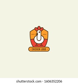 Chicken logo, Rooster mascot, fried chicken restaurant, chicken farm and egg vector illustration.
