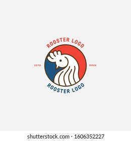 Chicken logo, Rooster mascot, fried chicken restaurant, chicken farm and egg vector illustration.
