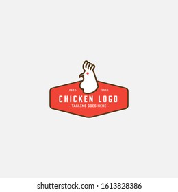 Chicken logo, Rooster mascot, fried chicken restaurant, chicken farm and egg vector illustration.