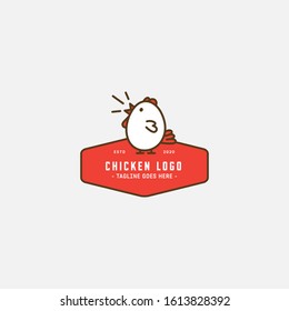 Chicken logo, Rooster mascot, fried chicken restaurant, chicken farm and egg vector illustration.