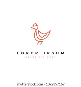 Chicken logo template. modern and simple logo